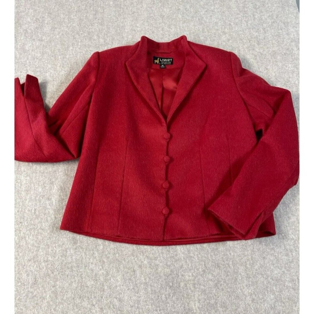 LANART Baby Alpaca Jacket Button-Up Long Sleeve Lined Soft Blazer Women Med